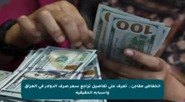 انخفاض مفاجئ.. تعرف على تفاصيل تراجع سعر صرف الدولار في العراق وأسبابه الحقيقية